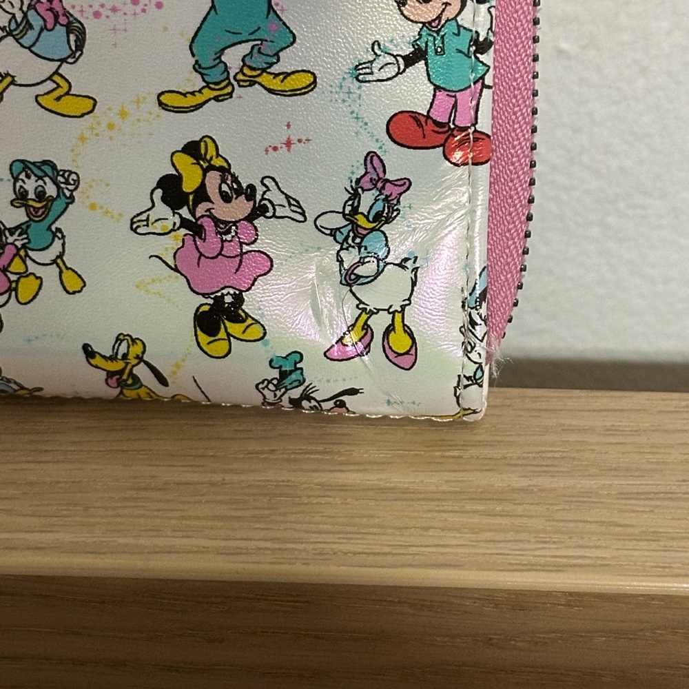 Loungefly Disney 100 Mickey and Friends Classic AOP Iridescent Zip Around Wallet - Picture 3 of 13